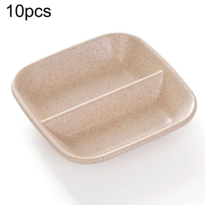 10pcs Kitchen Accessories 2 In 1 Seasoning Sauce Dishes Wheat Straw Salad Saucer Bowl(Wheat color) by bashfashion