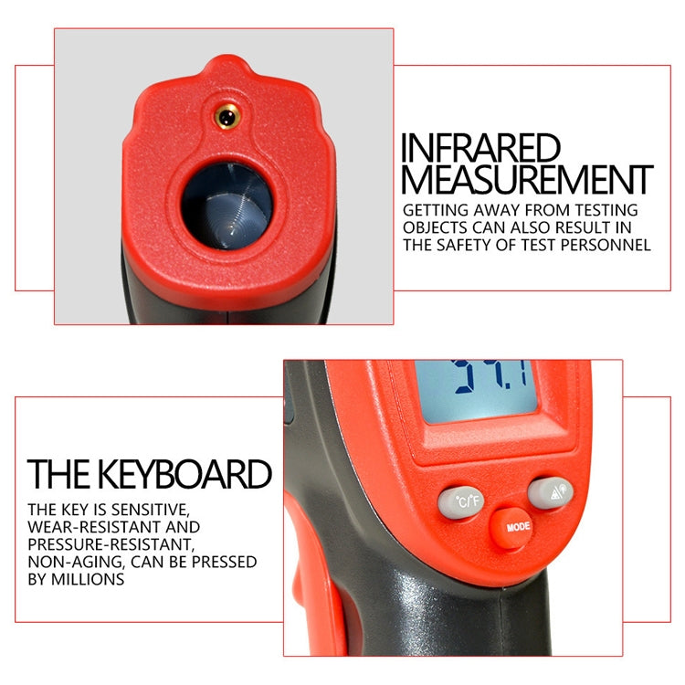 Wintact WT320 -50 Degree C~380 Degree C Handheld Portable Outdoor Non-contact Digital Infrared Thermometer by Wintact