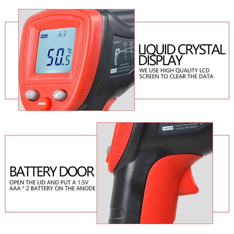 Wintact WT320 -50 Degree C~380 Degree C Handheld Portable Outdoor Non-contact Digital Infrared Thermometer by Wintact