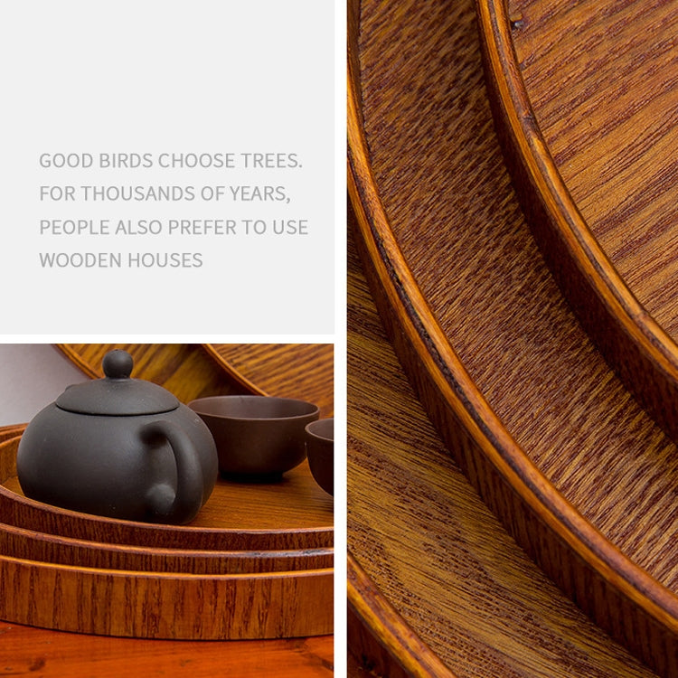 Creative Round Solid Wood Tea Tray Hotel Wooden Tay Storage Tray, Diameter: 24 cm by bashfashion