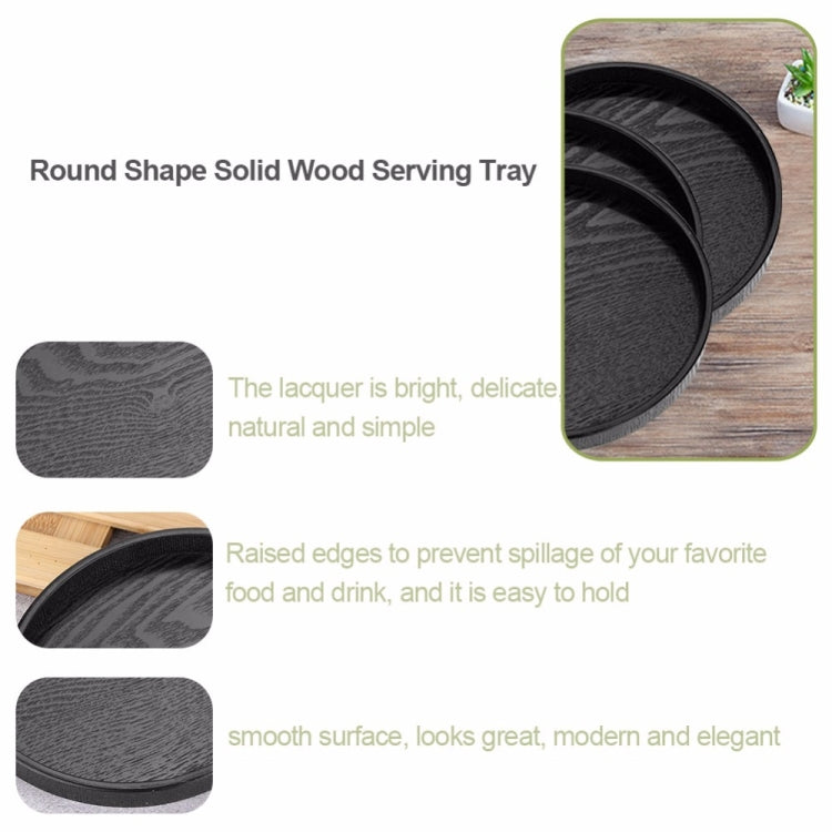 Creative Round Solid Wood Tea Tray Hotel Wooden Tay Storage Tray, Diameter: 27 cm by bashfashion