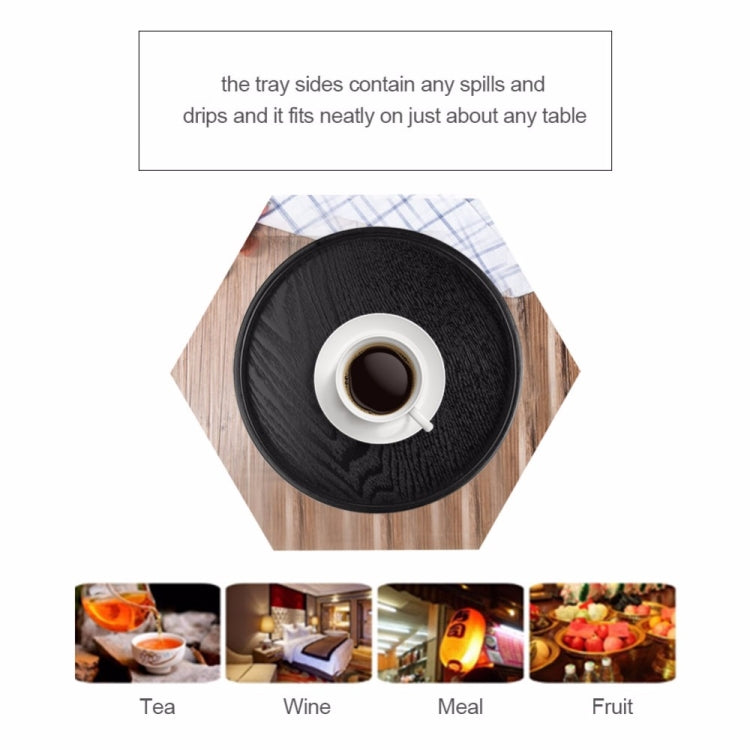 Creative Round Solid Wood Tea Tray Hotel Wooden Tay Storage Tray, Diameter: 37.5cm by bashfashion