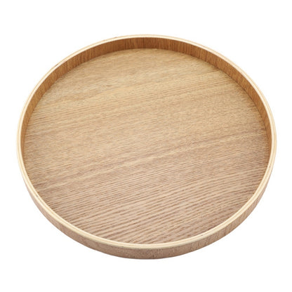 Creative Round Solid Wood Tea Tray Hotel Wooden Tay Storage Tray, Diameter: 30cm by bashfashion