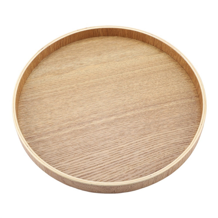 Creative Round Solid Wood Tea Tray Hotel Wooden Tay Storage Tray, Diameter: 33cm by bashfashion