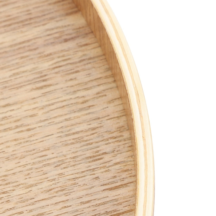 Creative Round Solid Wood Tea Tray Hotel Wooden Tay Storage Tray, Diameter: 33cm by bashfashion