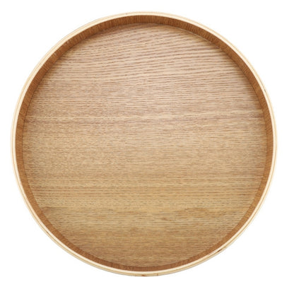Creative Round Solid Wood Tea Tray Hotel Wooden Tay Storage Tray, Diameter: 37.5cm by bashfashion
