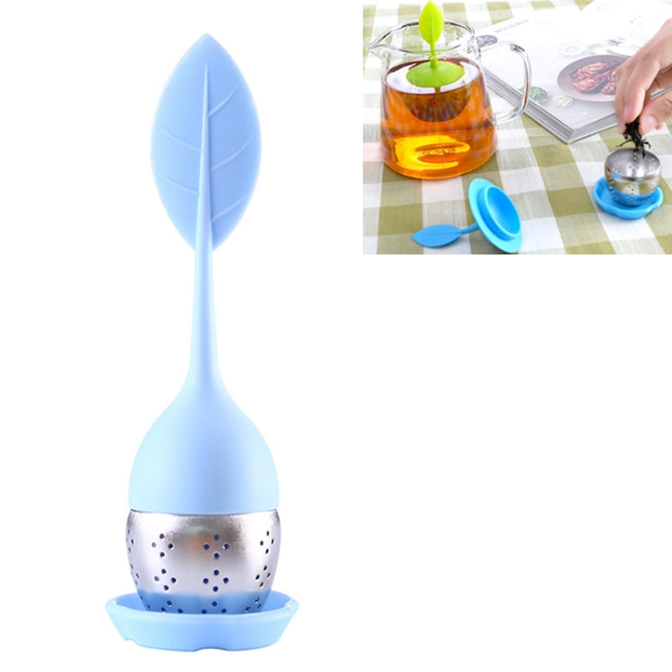 Stainless Steel Leaf Shape Silicone Tea Bag Tea Strainers (Baby Blue) by bashfashion