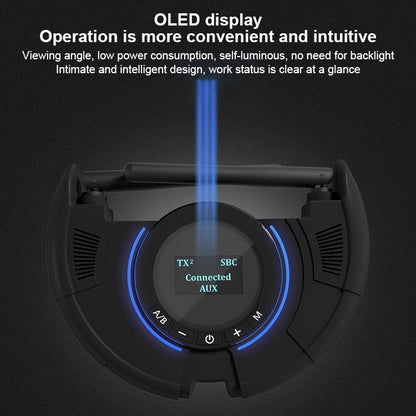 TX800 Optical Fiber Bluetooth 5.0 Transmitter Receiver Audio Adapter with Dual Antennas & OLED Display by bashfashion