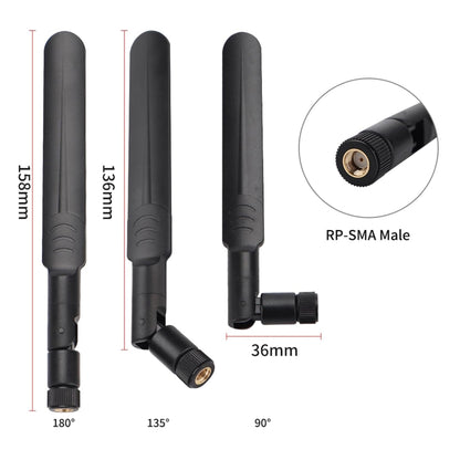 2 x 6dBi 2.4GHz 5GHz Dual Band WiFi RP-SMA Male Antenna + 2 x 35CM RP-SMA IPEX MHF4 Pigtail Cable for M.2 NGFF WiFi WLAN Card (Black) by bashfashion