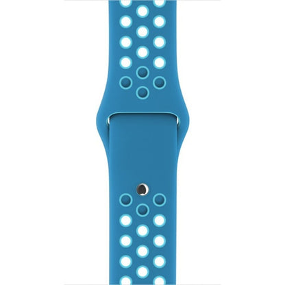 For Apple Watch Series 7 41mm / 6 & SE & 5 & 4 40mm / 3 & 2 & 1 38mm Fashionable Classical Silicone Sport Watch Band(Blue) by bashfashion