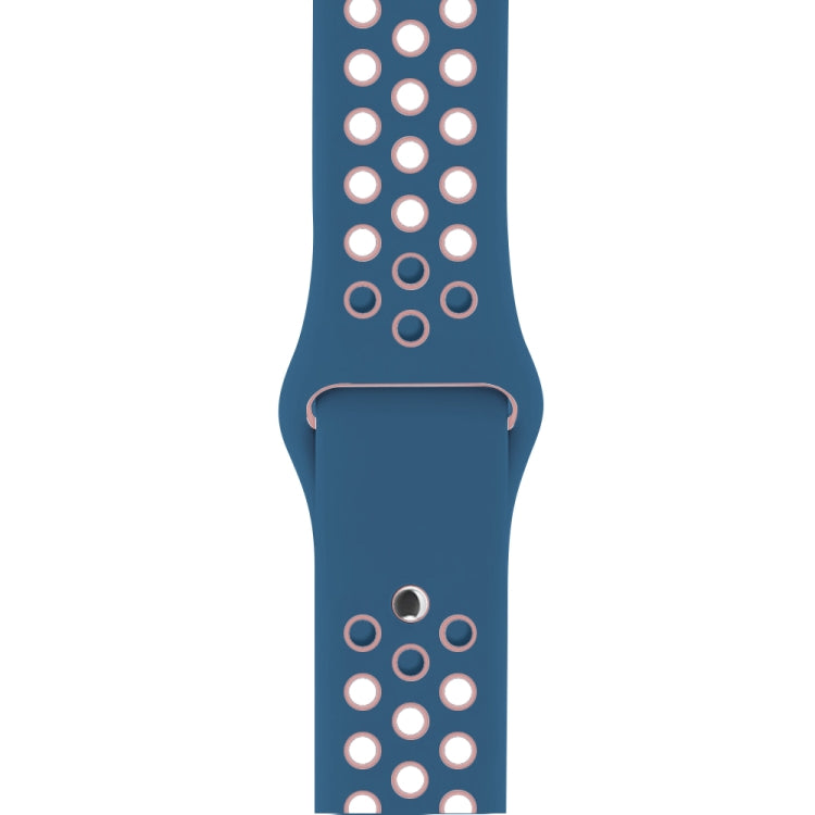 For Apple Watch Series 7 41mm / 6 & SE & 5 & 4 40mm / 3 & 2 & 1 38mm Fashionable Classical Silicone Sport Watch Band(Blue Powder) by bashfashion