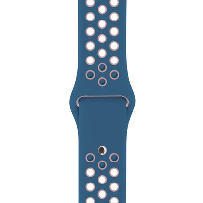 For Apple Watch Series 7 41mm / 6 & SE & 5 & 4 40mm / 3 & 2 & 1 38mm Fashionable Classical Silicone Sport Watch Band(Blue Powder) by bashfashion