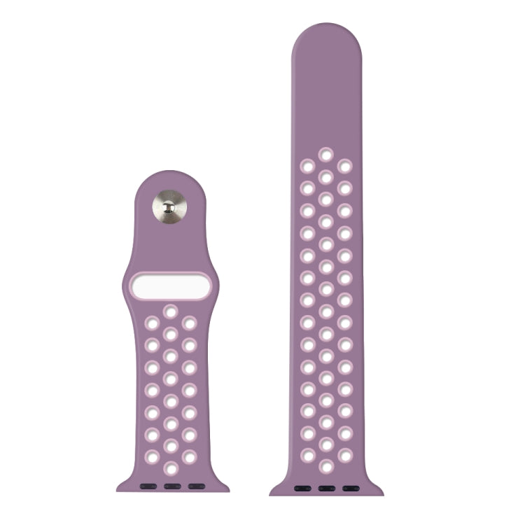For Apple Watch Series 7 41mm / 6 & SE & 5 & 4 40mm / 3 & 2 & 1 38mm Fashionable Classical Silicone Sport Watch Band(Purple Powder) by bashfashion
