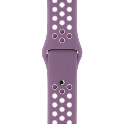 For Apple Watch Series 7 41mm / 6 & SE & 5 & 4 40mm / 3 & 2 & 1 38mm Fashionable Classical Silicone Sport Watch Band(Purple Powder) by bashfashion