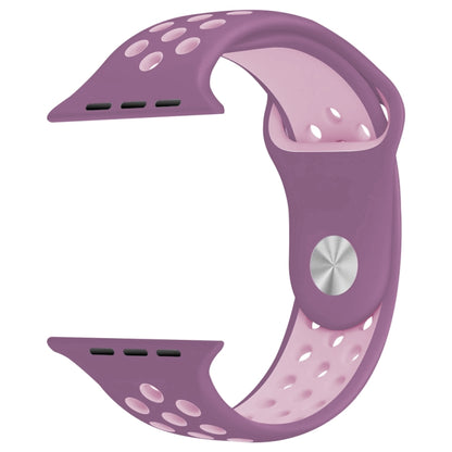 For Apple Watch Series 7 41mm / 6 & SE & 5 & 4 40mm / 3 & 2 & 1 38mm Fashionable Classical Silicone Sport Watch Band(Purple Powder) by bashfashion