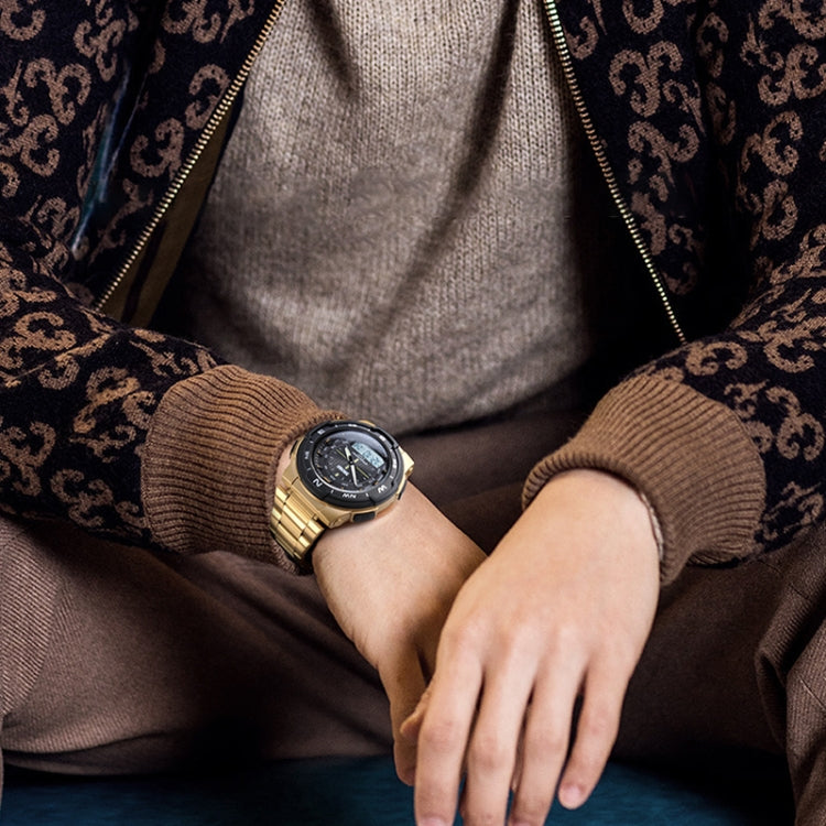 SKMEI 1370 Multifunctional Men Outdoor Sports Noctilucent Waterproof Stainless Steel Digital Wrist Watch (Rose Gold) by SKMEI