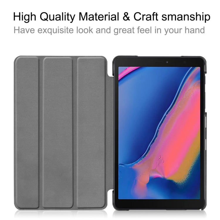Custer Texture Horizontal Flip Leather Case for Galaxy Tab A 8.0 (2019) P205 / P200, with Three-folding Holder (Black) by bashfashion