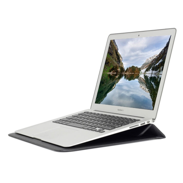 Universal Envelope Style PU Leather Case with Holder for Ultrathin Notebook Tablet PC 15.4 inch, Size: 39x28x1.5cm(Black) by bashfashion