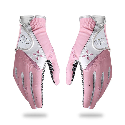 PGM One Pair Golf Non-Slip PU Leather Gloves for Women (Color:Pink Size:21) by PGM