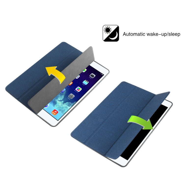 Mutural Exquisite Series Cloth Texture PU+TPU Leather Case for iPad Pro 10.5 inch, with 3-Fold Holder & Pen Slot & Sleep & Wake-up Function(Blue) by Mutural
