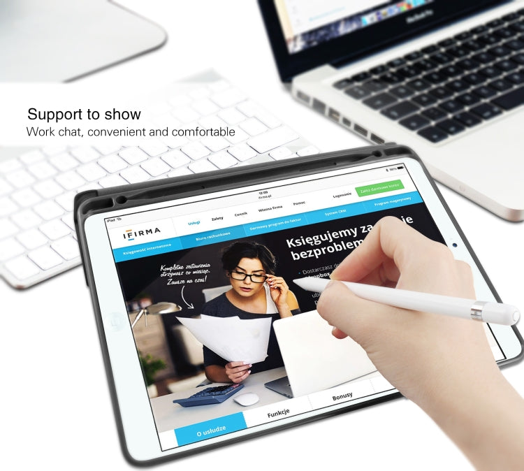 Mutural Exquisite Series Cloth Texture PU+TPU Leather Case for iPad Pro 10.5 inch, with 3-Fold Holder & Pen Slot & Sleep & Wake-up Function(Blue) by Mutural