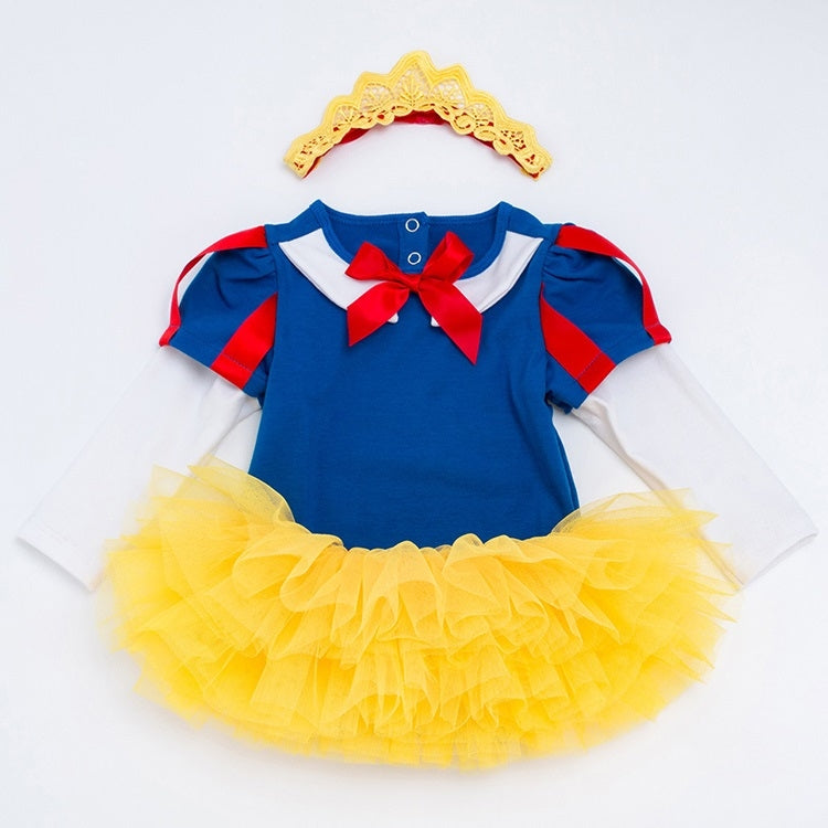 Long Sleeve Princess Dress Childrens Clothing Infant Baby One-piece Skirt Tutu Skirt Suit (Color:Blue Size:80) by bashfashion