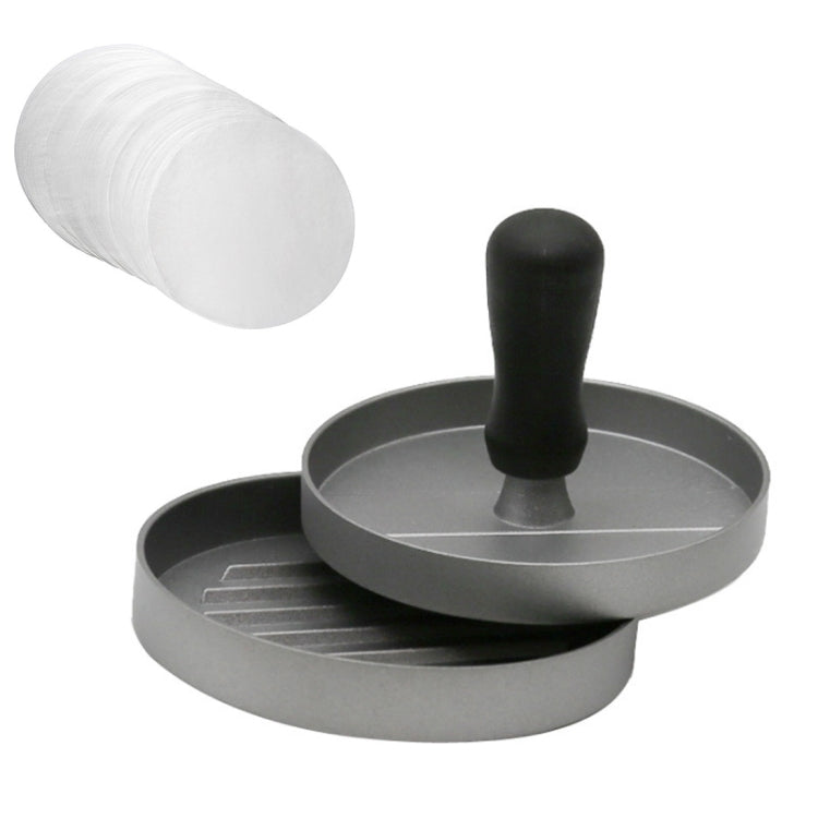 Household Food Grade Aluminum Alloy Kitchen Non-stick Coating Pressure Meat Patty Cake Hamburger Mold with 40 PCS Sided Silicone Papers by bashfashion