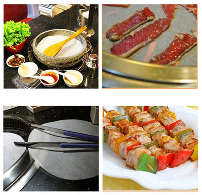 Household Food Grade Aluminum Alloy Kitchen Non-stick Coating Pressure Meat Patty Cake Hamburger Mold with 40 PCS Sided Silicone Papers by bashfashion